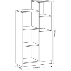 Стеллаж Mebel Ars Фиеста 1 Серый Шифер (STG9-3) в Москвe