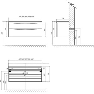 Мебель для ванной BelBagno Marino-H60 80 AST rovere moro