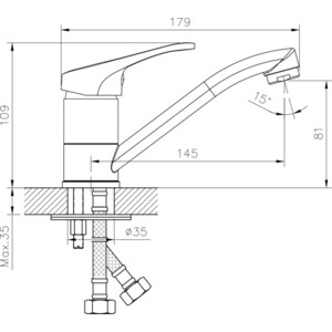 Комплект смесителей Decoroom для раковины и ванны, с душем, хром (DR21012, DR21035)