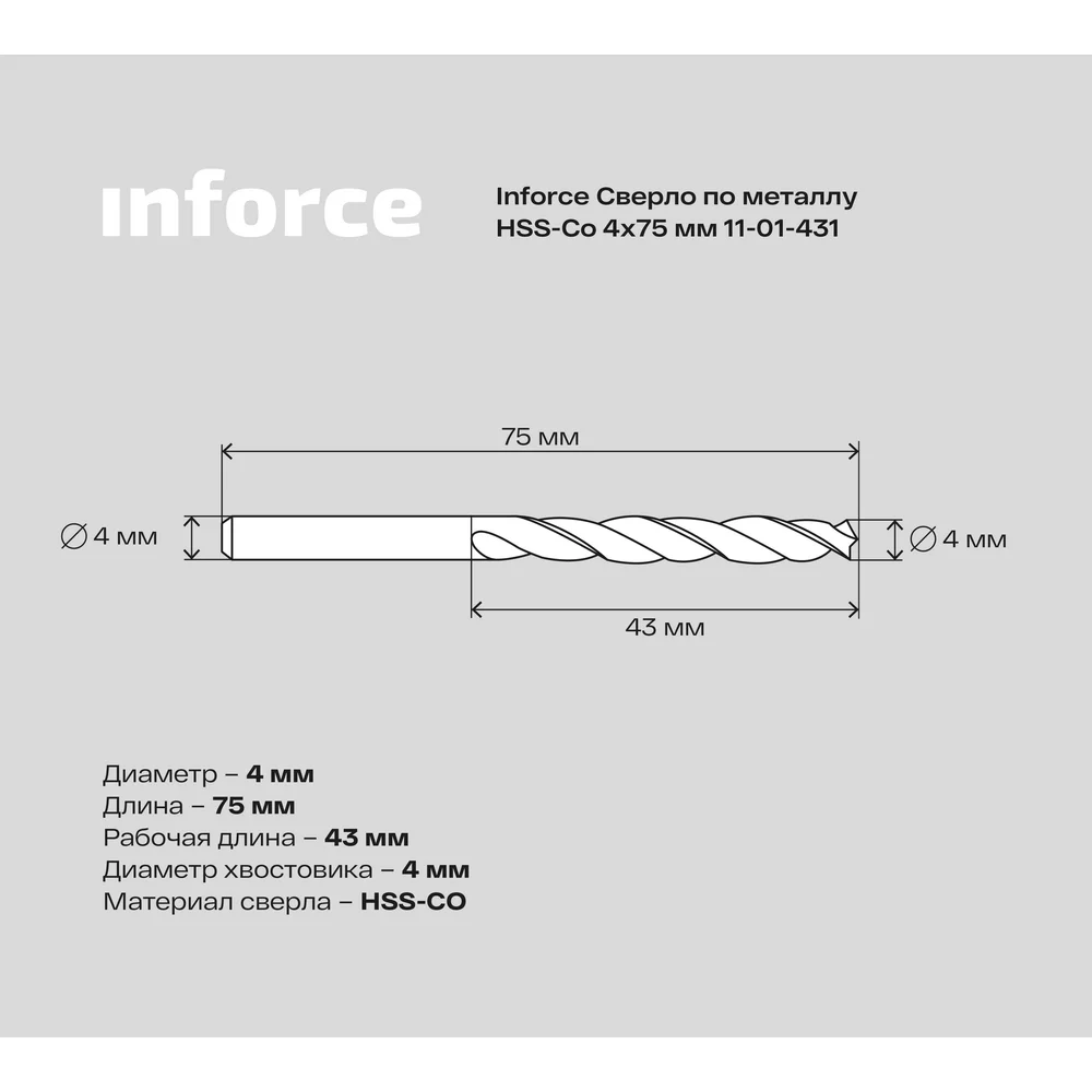 Сверло по металлу Inforce в Москвe