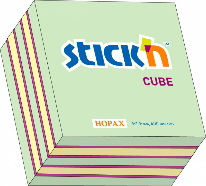 Блок самоклеящийся (стикеры) STICK`N, 400 листов, зеленый (21342)