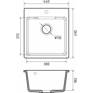 Кухонная мойка GranFest Urban 644 темно-серая