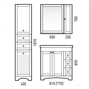 Тумба под раковину Corozo Техас 80 белая (SD-00000323)