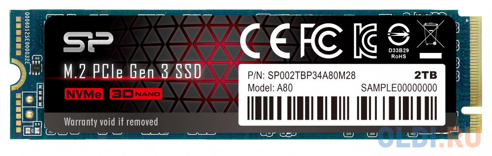 SSD накопитель Silicon Power P34A80 2 Tb PCI-E 3.0 x4