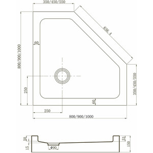 Душевой поддон Veconi Tezeo acrylic TZ-53B 100x100 черный (TZ53B-100-C5)