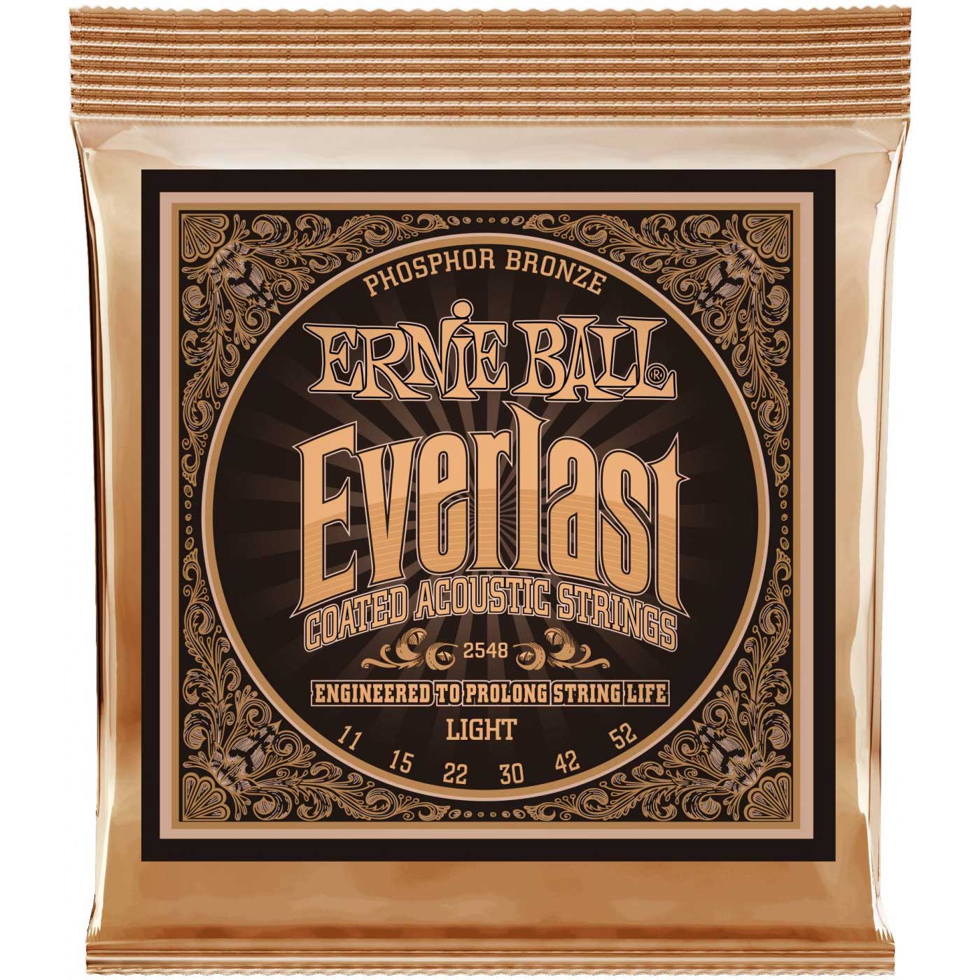 Струны для акустической гитары ERNIE BALL 2548 Everlast Coated Phosphor Bronze Light 11-52