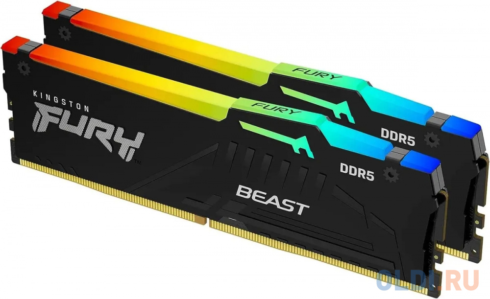 Комплект памяти DDR5 DIMM 64Гб (2х32Гб) 6000MHz CL36, Kingston FURY Beast Black EXPO RGB