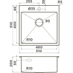 Кухонная мойка Omoikiri Akisame 51-GB графит (4997013)