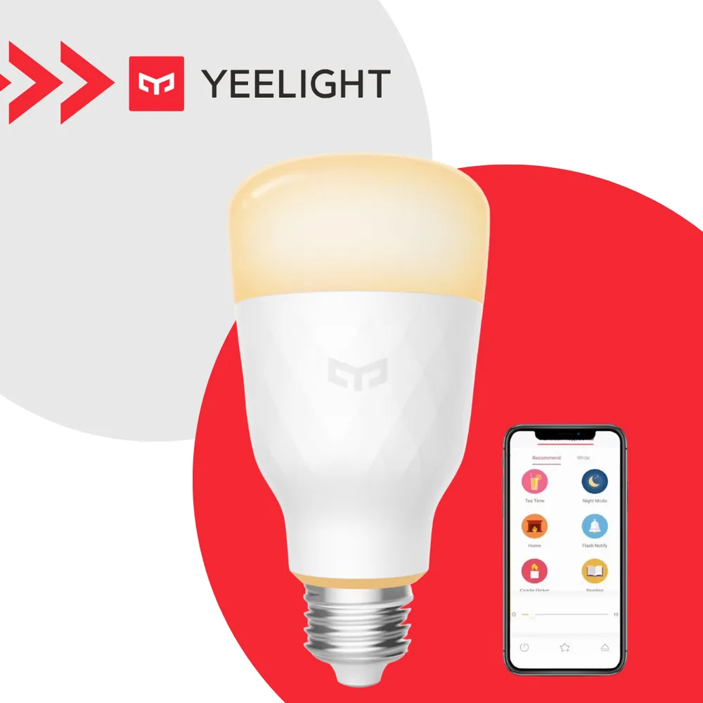 Умная LED-лампочка Yeelight Smart LED Bulb 1S, E27, 6500K, 800lm, белый (YLDP15YL)