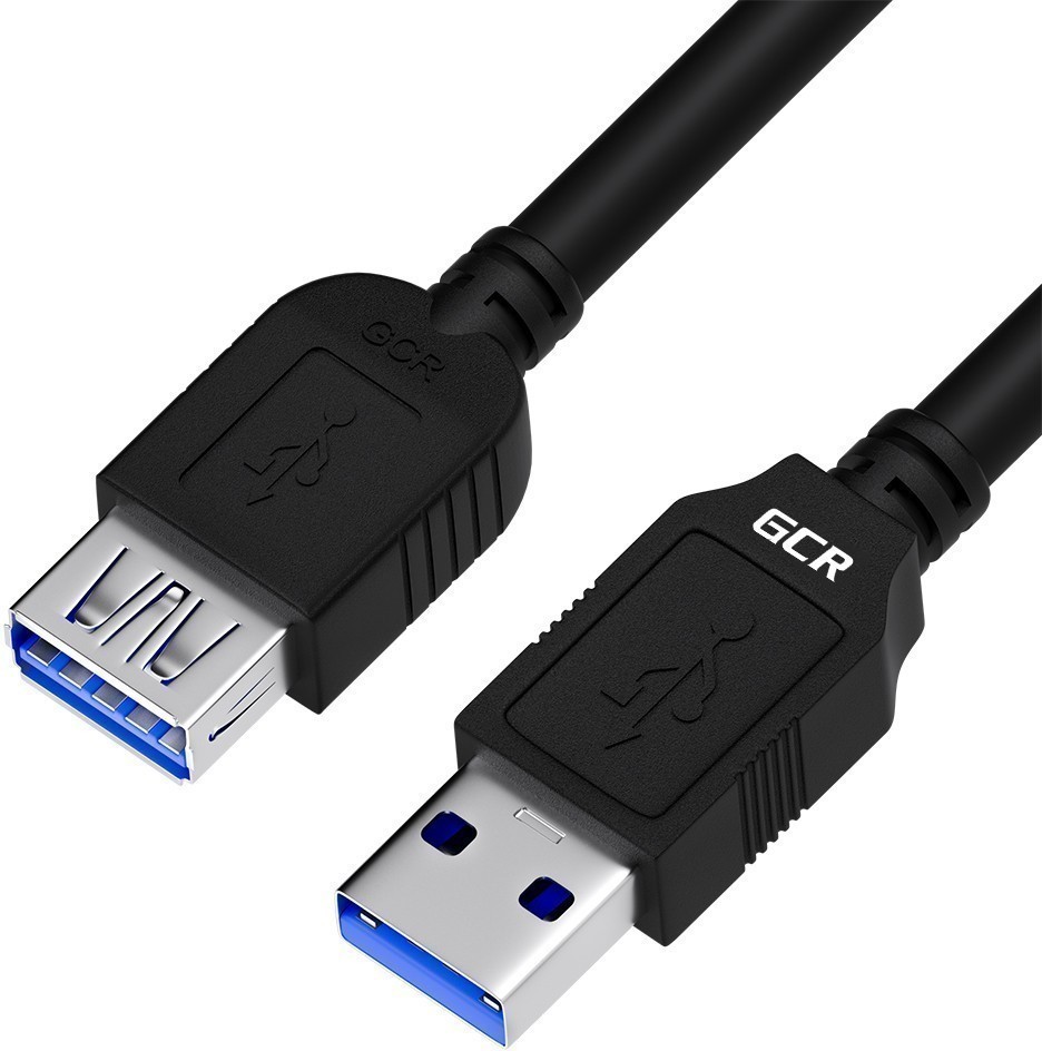 Кабель-удлинитель USB 3.0(Am)-USB 3.0(Af), 3 м, черный, Greenconnect GCR-52702 (GCR-52702)