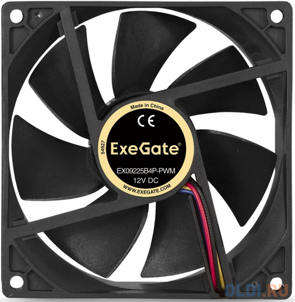 Exegate EX288927RUS Вентилятор ExeGate EX09225B4P-PWM (92x92x25 мм, 2-Ball (двойной шарикоподшипник), 4pin, PWM, 29dBA)