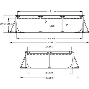 Каркасный бассейн Intex 28270 Rectangular Frame 220х150х60см, 1662л в Москвe