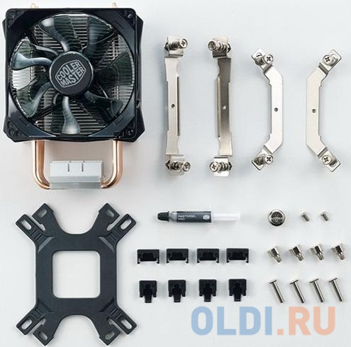 Cooler Master Hyper H410R, 600-2000 RPM, 100W, 4-pin, Red LED fan, Full Socket Support в Москвe