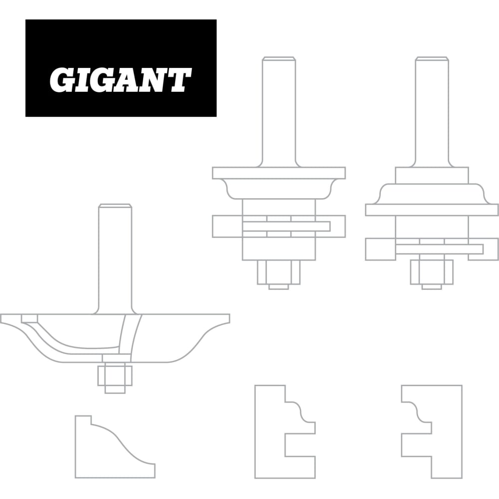 Набор фрез для изготовления филенчатых изделий Gigant