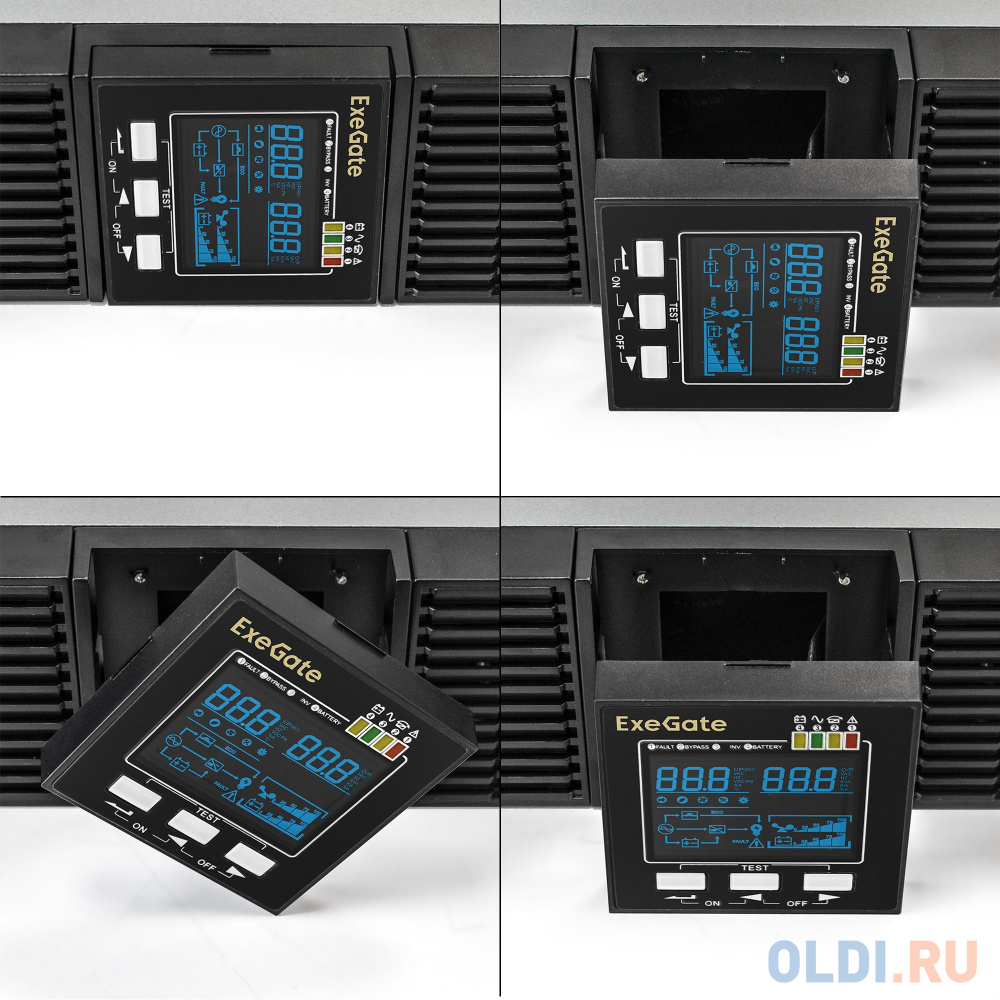 ИБП On-line ExeGate PowerExpert ULS-3000.LCD.AVR.1SH.2C13.USB.RS232.SNMP.2U <3000VA/3000W, On-Line, PF=1, LCD, 1*Schuko+2*C13, RS232, USB, SNMP-slo в Москвe