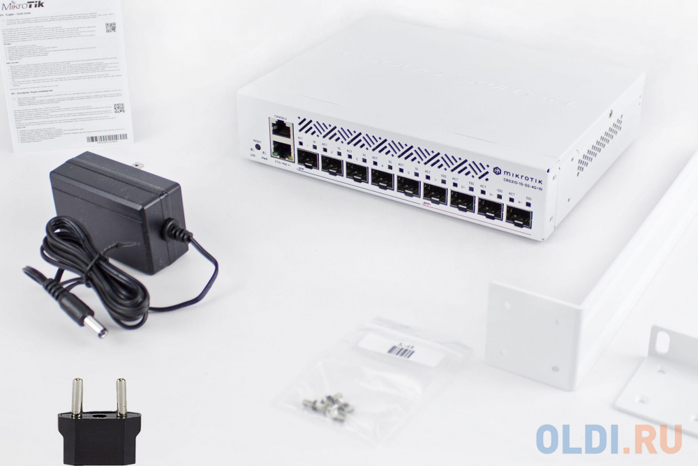 CRS310-1G-5S-4S+IN 10 Gigabit fibre connectivity way over a 100 meters – for small offices or ISPs. Hardware offloaded VLAN-filtering and even some L3 в Москвe