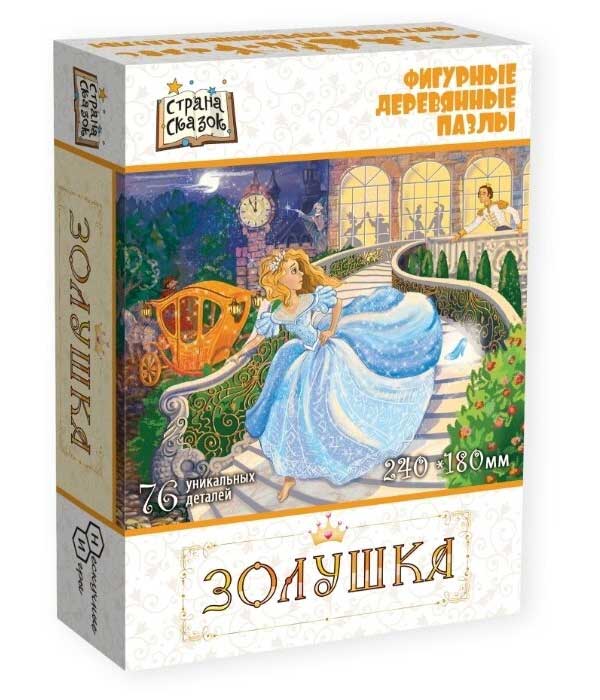 Страна сказок Фигурный деревянный пазл "Золушка"  8299