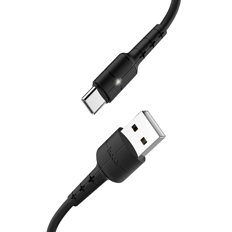 Кабель USB 2.0(Am)-Type-C, 1м, черный Hoco Star X30 (91172)