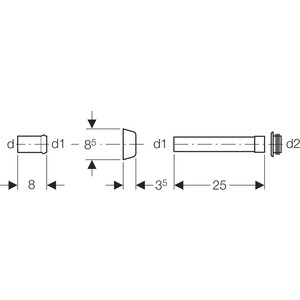 Удлинитель колена смыва Geberit для встраивамого бачка, 25 см, хром (118.026.21.1)