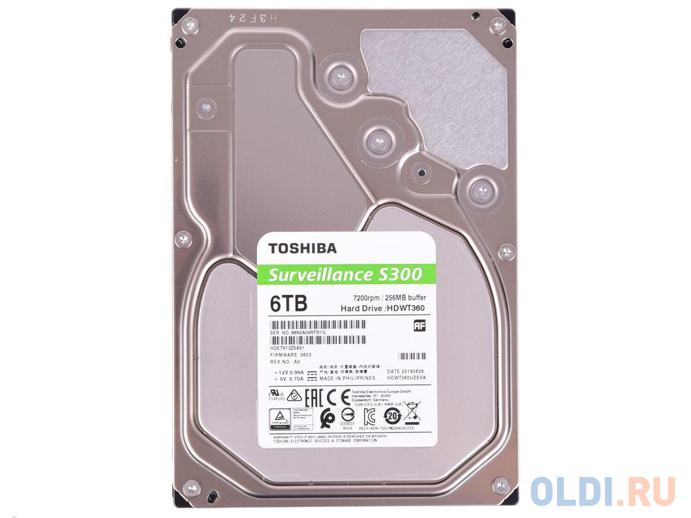 Жесткий диск Toshiba Surveillance S300 HDWT360UZSVA 6 Tb