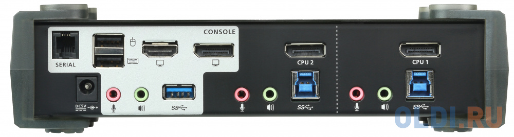 Переключатель KVM ATEN  CS1922M-AT-G KVM+Audio+USB 3.0,  1 user USB+DP =  2 cpu USB+DP, со шнурами DP 2x1.5м.+USB 2х1.8м., 3840x2160 60Hz UHD/4096x216
