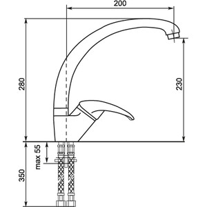 Смеситель для кухни Mixline ML-GS01 белый 331 (4620031443476) в Москвe