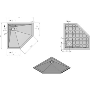 Душевой поддон Vincea VST-4SP 90х90 с сифоном, белый матовый (VST-4SP9090W, VSPH-D132)