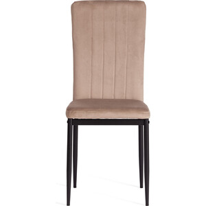 Стул TetChair VERTER (mod. 37-1), металл, флок, 47,8 х 41,5 х 97 см, Beige (бежевый) HLR8 / черный (20542)