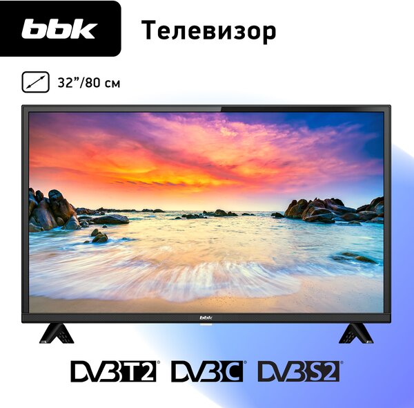 Телевизор 32" BBK 32LEM-1046/TS2C (B), 1366x768, USBx1, черный (32LEM-1046/TS2C (B))