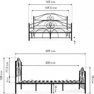 Кровать Woodville Морика 160х200 черная (482083) в Москвe