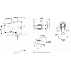 Смеситель для раковины Bravat Loop (F1124182CP-RUS)