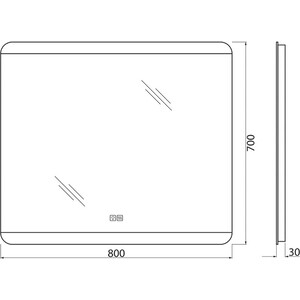 Зеркало BelBagno Spc-Cez 80х70 с подсветкой, сенсор, подогрев (SPC-CEZ-800-700-LED-TCH-WARM) в Москвe