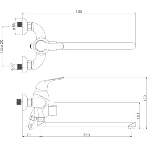 Смеситель для ванны Lemark Swan (LM5451BG)