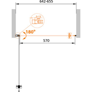 Душевая дверь Cezares Eco B-1 65x190 прозрачная, хром (ECO-O-B-1-65-C-Cr)