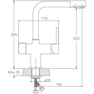 Кухонная мойка и смеситель GreenStone GRS-03-308 Lemark Comfort LM3075BL с сифоном, черная в Москвe