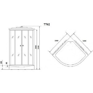 Душевая кабина Niagara NG-7702W 100x100x210