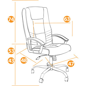 Компьютерное кресло TetChair Кресло MAXIMA Хром (22) кож/зам, черный, 36-6