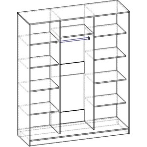 Шкаф-купе БАРОНС ГРУПП Стандарт зеркало 3 250x220x60 в Москвe