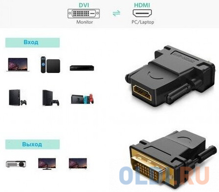 KS-is KS-470 Адаптер DVI-D M HDMI 15F v1.4 в Москвe