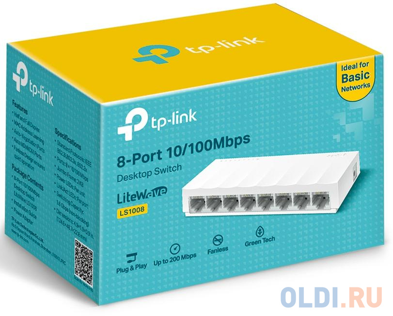 Коммутатор TP-Link LS1008 8x100Mb неуправляемый в Москвe