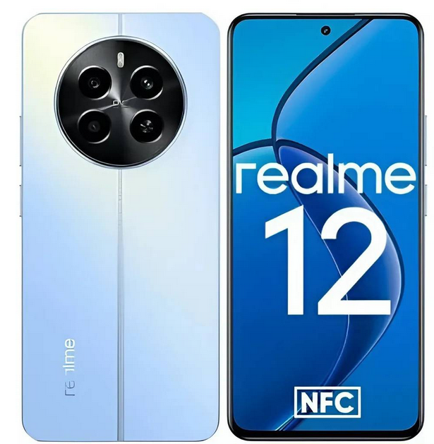 Смартфон Realme 12 4G, 6.67" 1080x2400 AMOLED, Qualcomm Snapdragon 685, 8Gb RAM, 512Gb, 3G/4G, NFC, Wi-Fi, BT, 2xCam, 2-Sim, 5000 мА⋅ч, USB Type-C, Android 14, голубой (RLM-3871.8-512.BL)