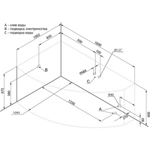 Акриловая ванна Aquanet Jamaica 160x110 L левая, с каркасом, без гидромассажа (205486)