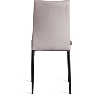 Стул TetChair CAPRI (mod. BC565-DC), металл, флок, 43 х 53 х 92 см, Light grey (светло-серый) HLR14 / черный (21262)