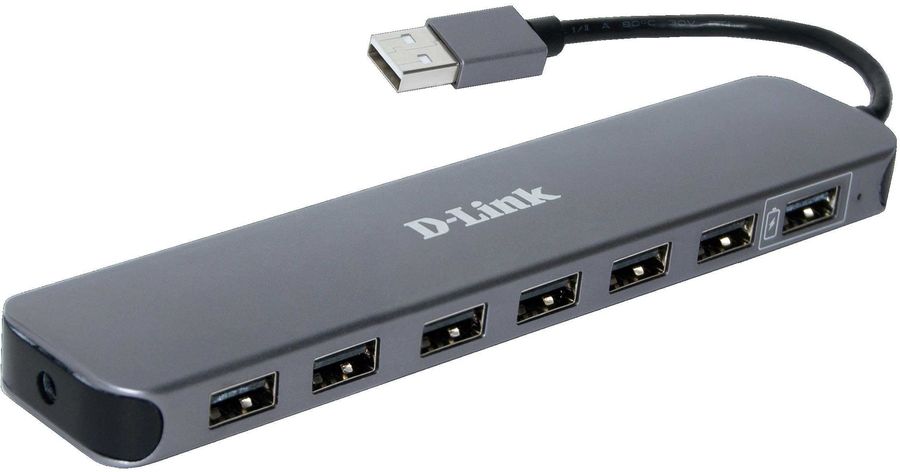 USB-Концентратор USB 2.0 D-Link DUB-H7 7порт. черный (DUB-H7/E1A)