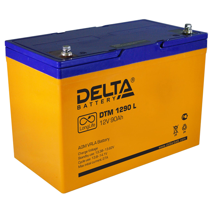Аккумуляторная батарея для ИБП Delta DTM L DTM 1290 L, 12V, 90Ah