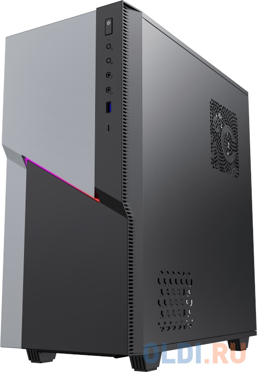 Gamemax Корпус ZORRO BLACK без БП (Midi Tower, Черный., 1*USB3.0, 1*USB Type-C, COC fan)