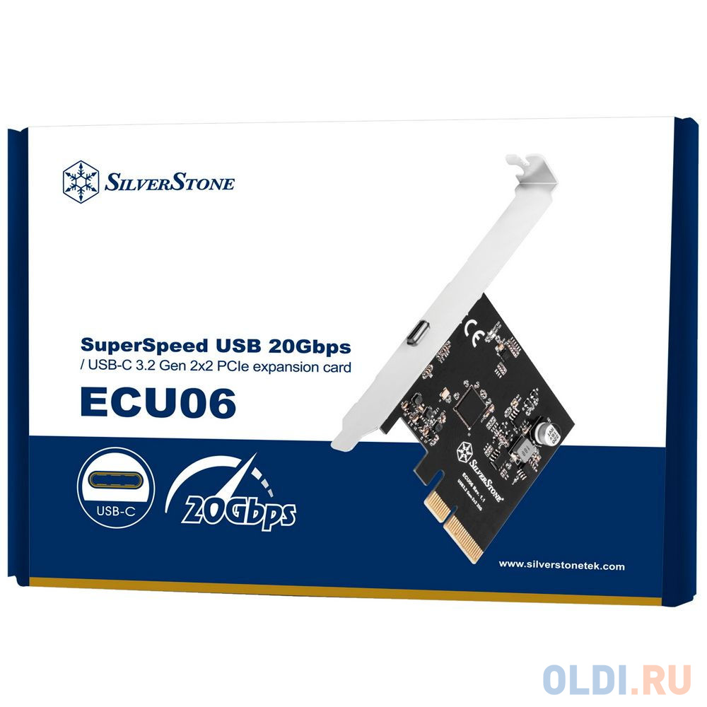 Контроллер Silverstone G56ECU060000010 SuperSpeed USB 20Gbps / USB-C 3.2 Gen 2x2 PCIe expansion card