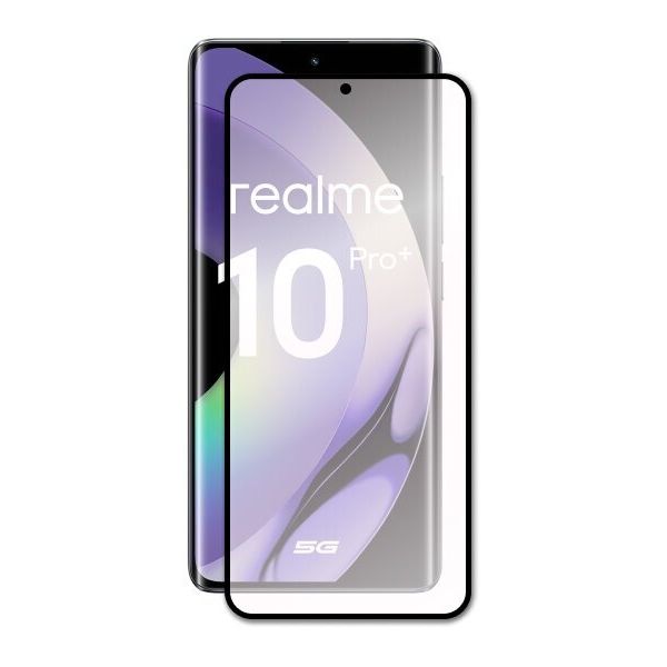 Стекло защитное Redline Realme 10 Pro+ 5G Full screen (3D) tempered glass FULL GLUE черный