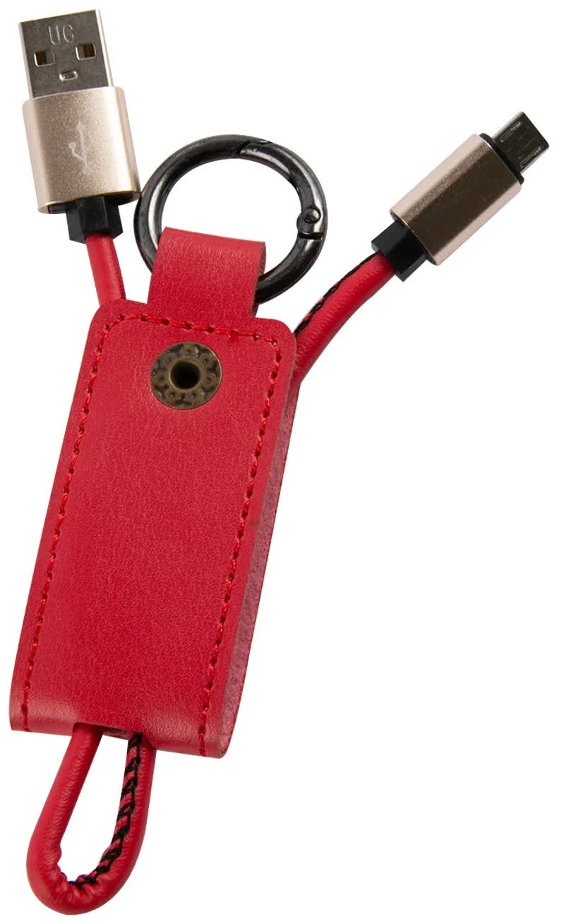 Кабель-брелок MB Mobility USB – Micro-USB, 25 см, красный УТ000023422