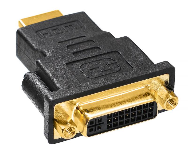 Переходник (адаптер) HDMI(19M)-DVI-I(29F), черный Buro HDMI-19M-DVI-I(F)-ADPT (359901)